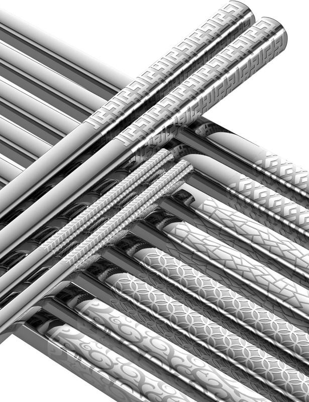 Metal Chopsticks Reusable 18/8 stainless steel Chopsticks 5 Pairs Modern Styl... gallery