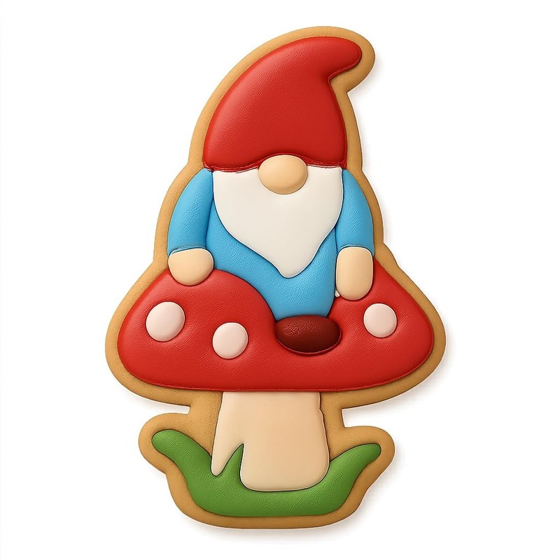 Gnome on a Toadstool Cookie Cutter & Stamp - 2.4x4 Fun Kitchen Baking gallery