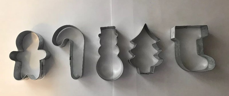 Christmas Cookie Cutter Set XMAS Holiday Cookies Kit 5 Shapes Stainless Steel