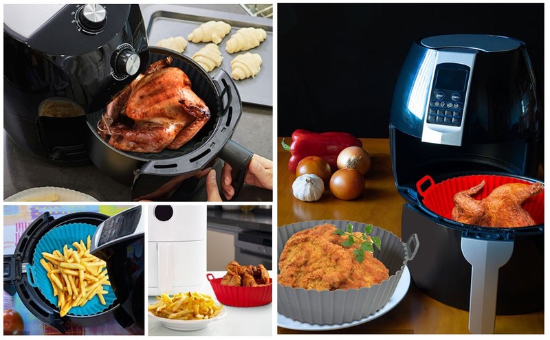 Air Fryer Silicone Liners Pot, 8 inch Air Fryer Basket Liners, Silicone Baking gallery