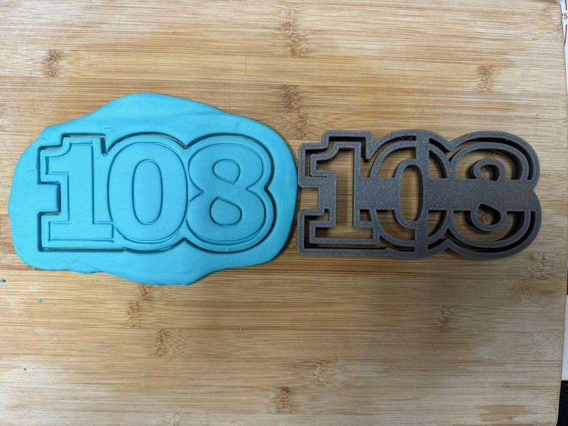 108 cookie cutter – Perfect for Milestone Celebrations (3×6″)