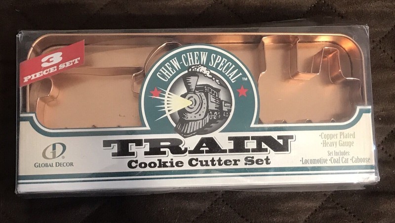 Chew Chew Special Train Cookie Cutter Set 3 Pc Locomotive Coal Car Caboose #D10