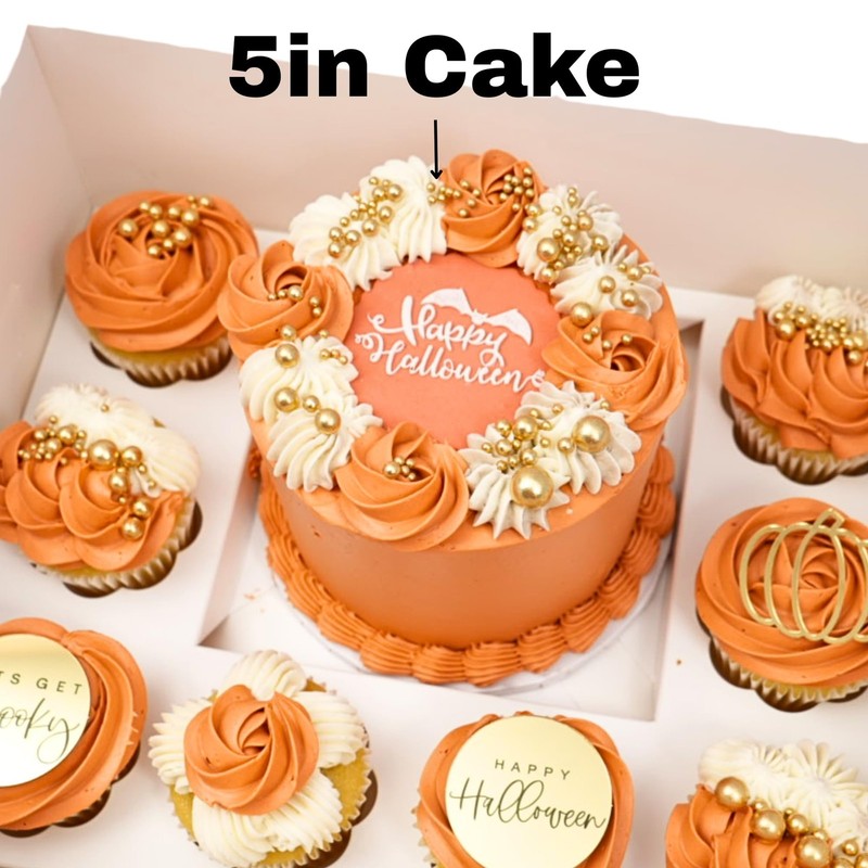 Cake and cupcake bento box with 8 cavities for cupcakes and 1 6in cavity- 10 ... gallery