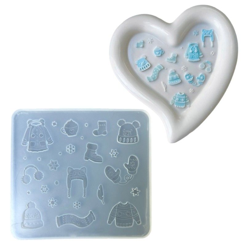 Clay Moulds Silicone Fondant Moulds Winter Clothes Shape Crafting Moulds gallery