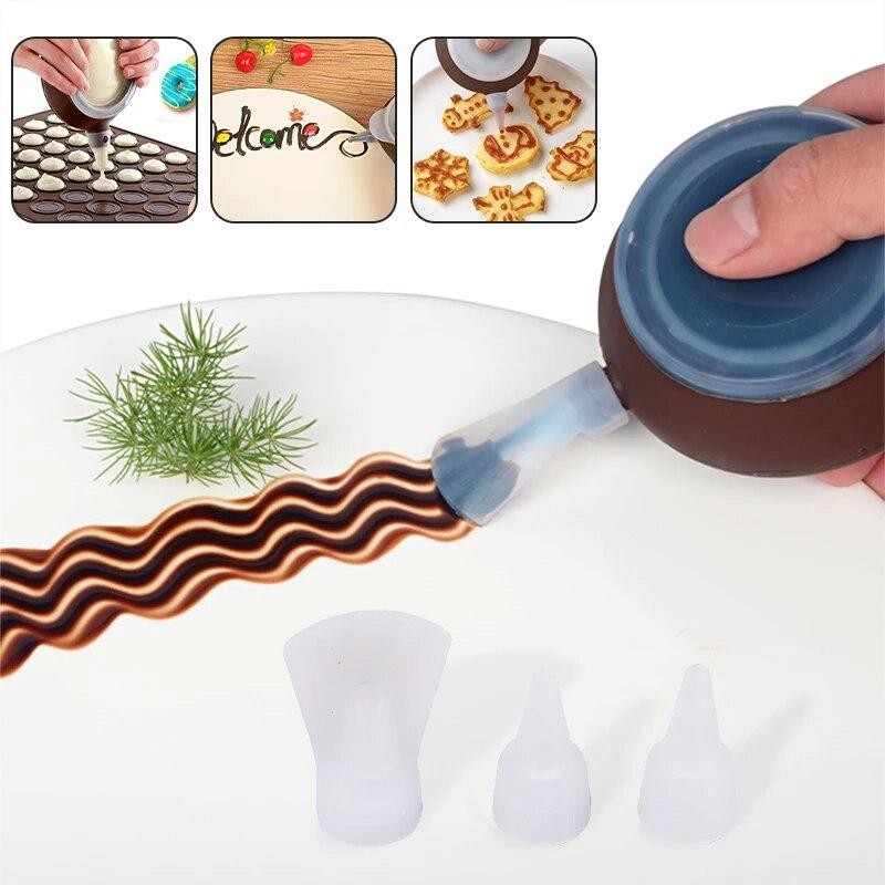 6pcs Silicone Cake Nozzles – Patterned Tips for Decorating Macarons, Cream gallery