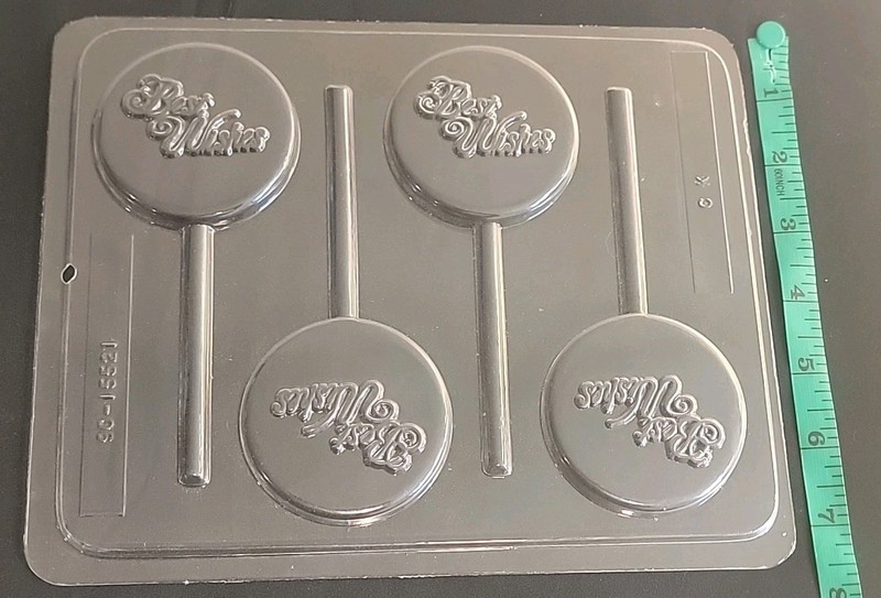 BEST WISHES New Job Venture Wedding Chocolate Lollipop Candy Mold