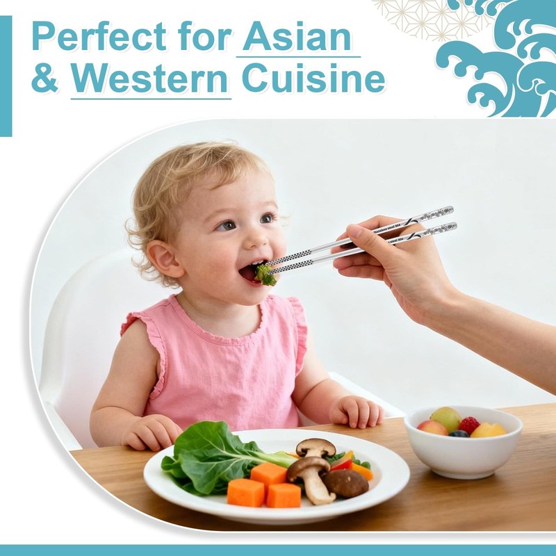 Reusable Metal Chopsticks â€“ Premium 304 Stainless Steel, Non-Slip & Dishwasher gallery