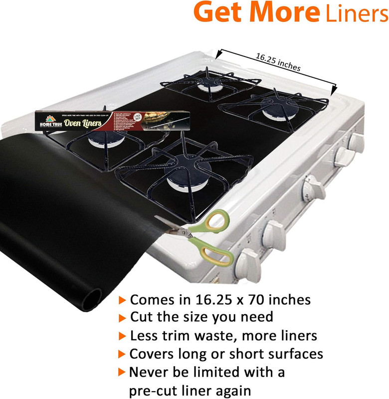 Home True Ovenliner Microwave Toaster Stovetop Mat Non-Stick Black 70X16.25 Inch gallery