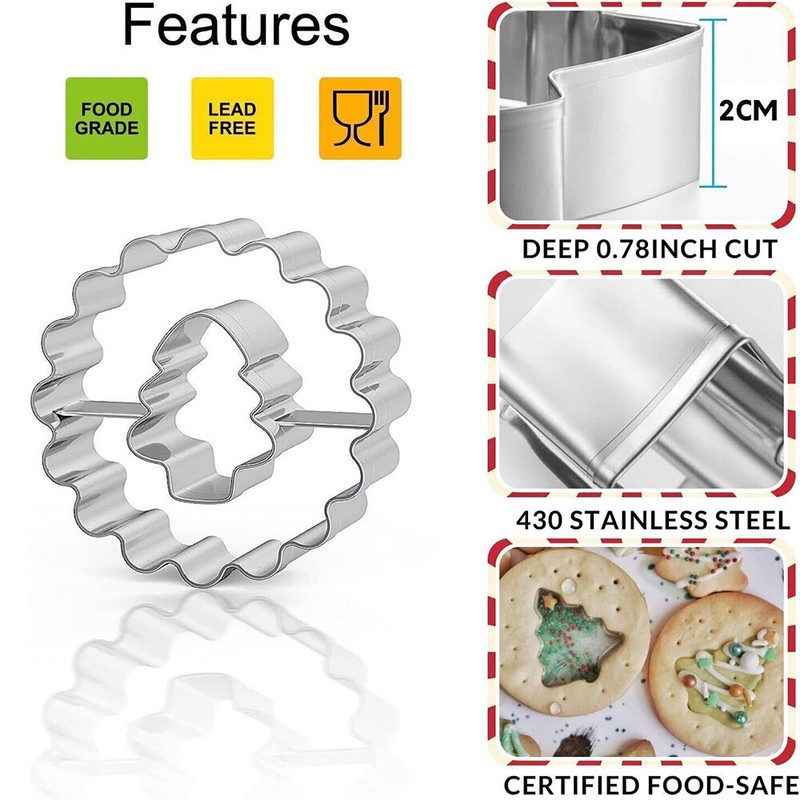 9X Mini Cake Jam Biscuit Cutter Cookie Slicer Mold Mould Christmas DIY Die Tools gallery