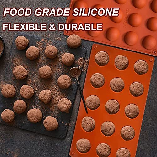Lerykin Small 15-Cavity Semi Sphere Silicone Molds Non-Stick2 Packs Half Sphe... gallery
