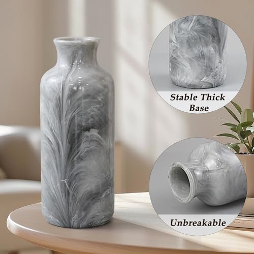 Resin 3 Piece Vase Set, Farmhouse Decor, Home Decorative Vase, Vases for Gray gallery