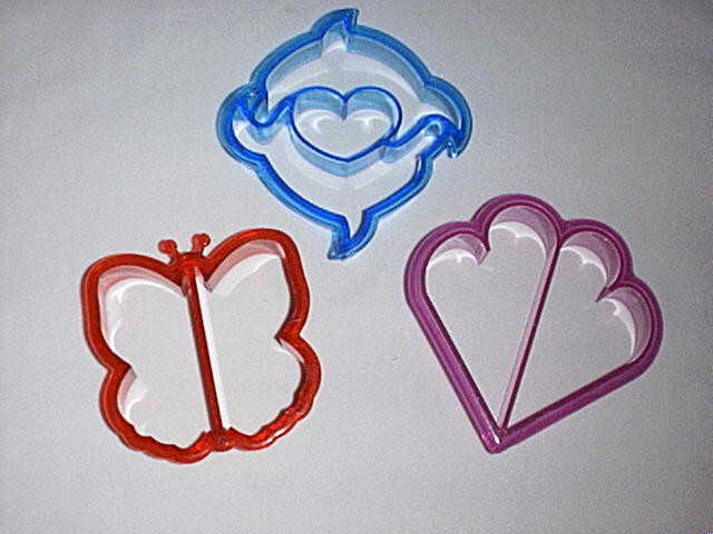 Large 4″ & 5″ x 1″ Cookie Cutter Set “Butterfly, Valentine Heart, Spring Flower”
