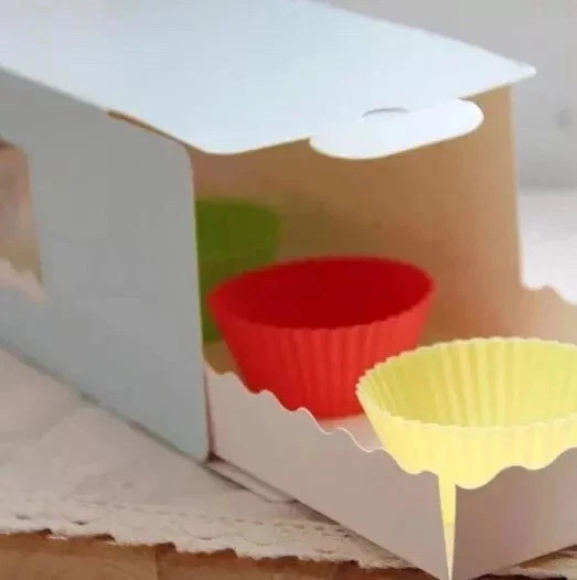 Long cake box for Swiss roll Cupcake Muffin with window insert pack of 30/ 10" gallery