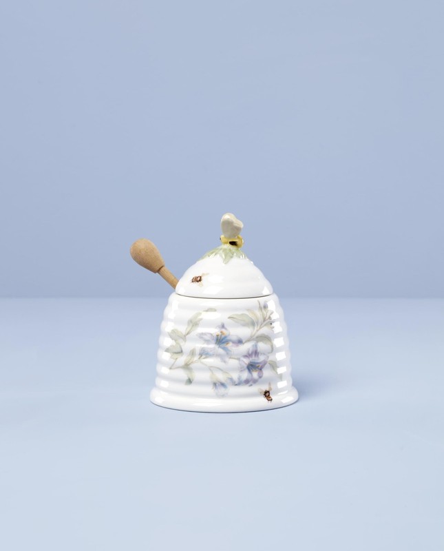 Home And Kitchen, Butterfly Meadow Beehive Honey Pot, Porcelain Material, Dis... gallery