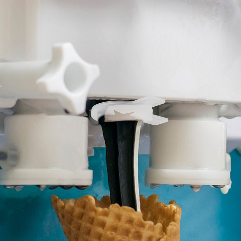Versatile White Plastic Nozzle for Ice Cream Maker with Star Shaping Feature gallery