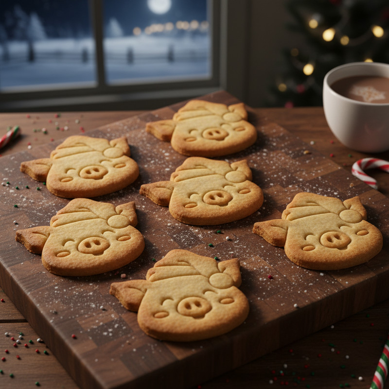 Santa Cow & Pig Cookie Cutters Set - Christmas farm animal festive farmhouse gallery