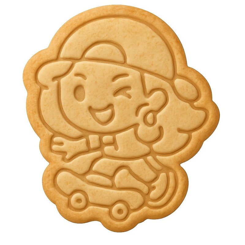 Trickster Chibi Skater Girl Cookie Cutter & Stamp, Fondant & Clay - 4x3.4 gallery