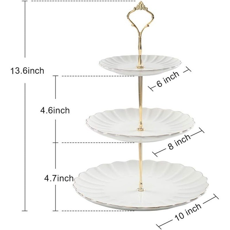 3 Tier Pumpkin Shaped Serving Stand Ceramic Dessert Display Rack For Tea Party gallery