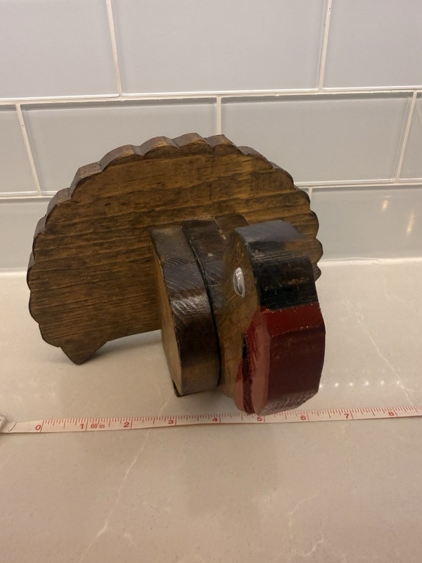 Vintage Thanksgiving Wooden Turkey Stand Hang 7x7 Handmade Lee Cook gallery