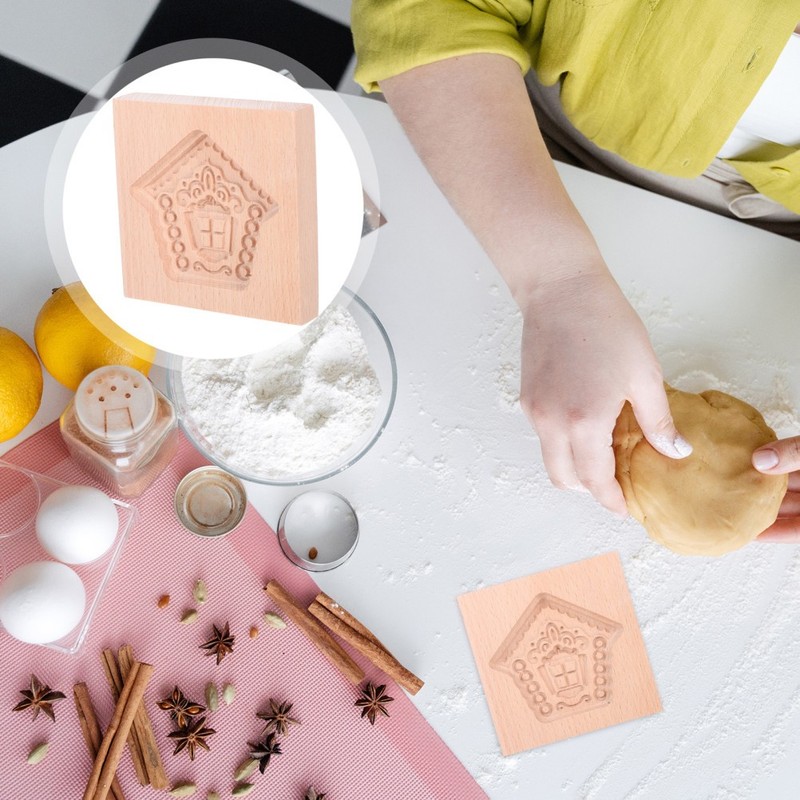 Carved Wooden Cookie Mold Christmas DIY Cutter Embossing Cookies gallery