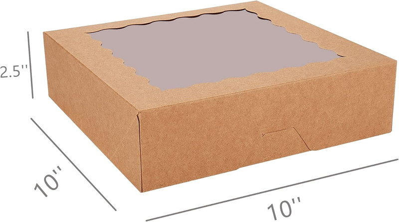 30-Pack Pie Boxes 10" X 10" X 2.5", Bakery Boxes with Window, Auto-Popup Cookie gallery