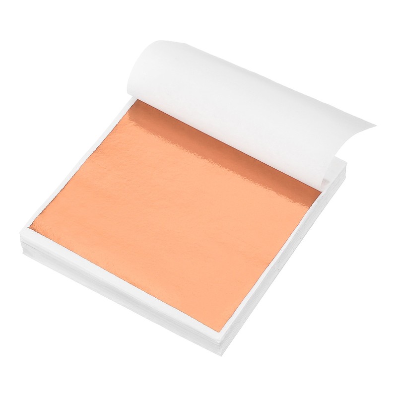 120pcs Leaf Sheets, 3.5″ x 3.5″ Metallic Foil Leaf Paper Rose Gold