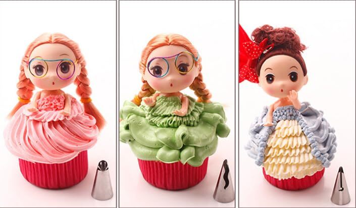 7PCS Ruffle Decorating Tube Set Russian Skirt Piping Tips for Cake Decorating gallery