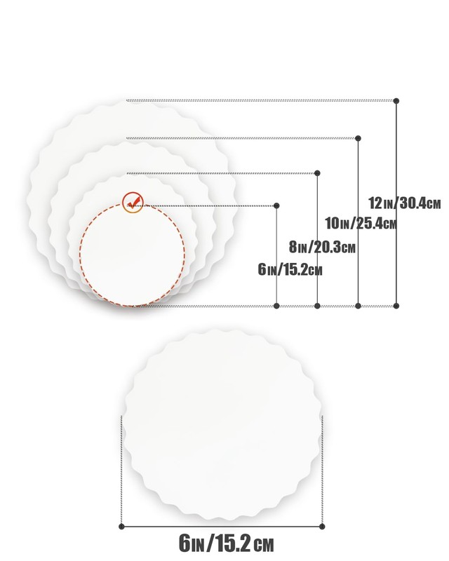 6 Inch White Wave Cake Boards Round 15-Packs Circles Rounds Base Food-Grade C... gallery