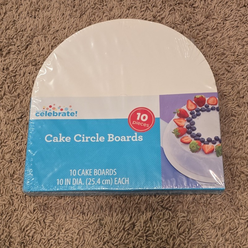Way To Celebrate! 10 White Cardboard Round Cake Boards 10in Plain Solid