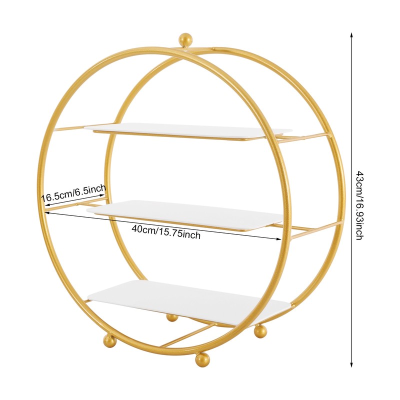 2 Pcs Gold Tiered Cupcake Stand 3 Tier Dessert Stand Circle Cupcake Holder Stand gallery