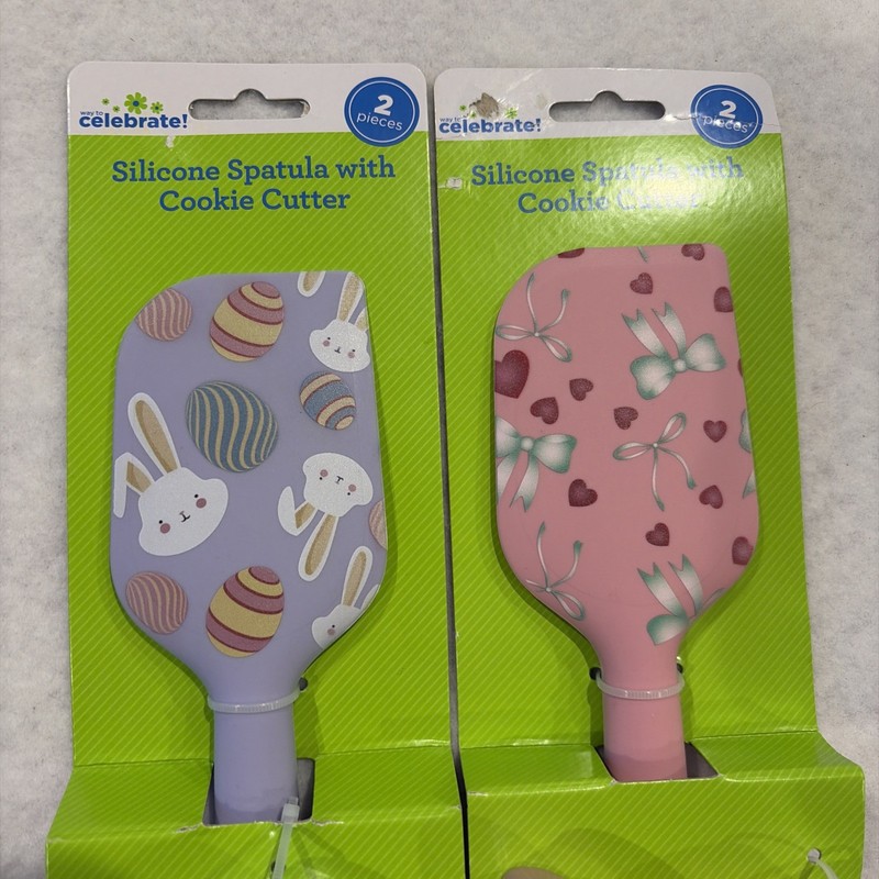 Easter Cookie Spatula And Cookie Cutter Set Bunny Egg Biwsy Lot of 2 Sets gallery