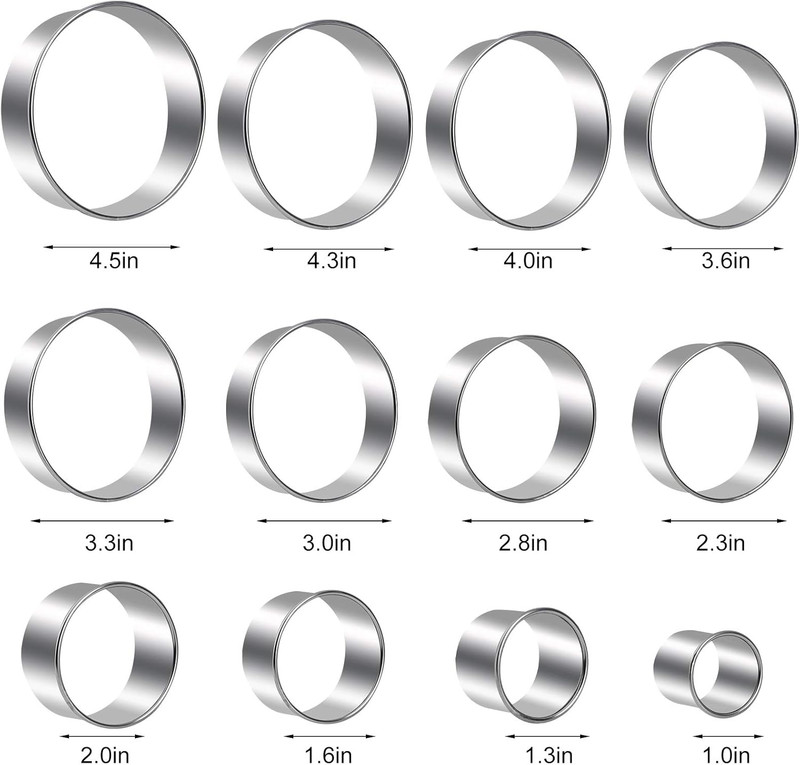 Round Cookie Cutters Set 12 Pieces Bistcuit Cookie Cutters Circle Pastry Cutters gallery