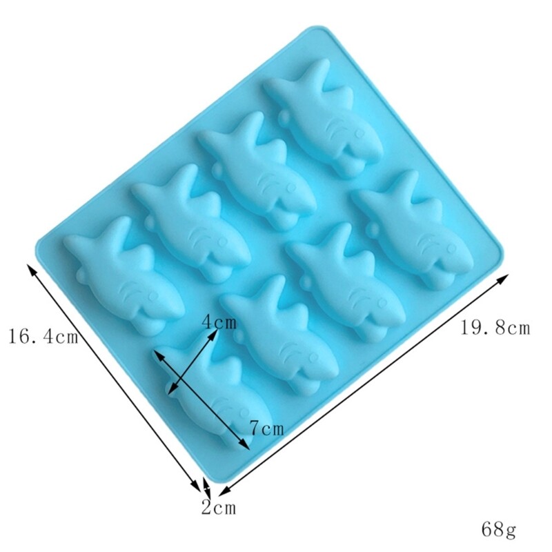 8-Cavity Shark Shaped Silicone Resin Mold 3D Fondant Mould Baking DIY Supplies gallery
