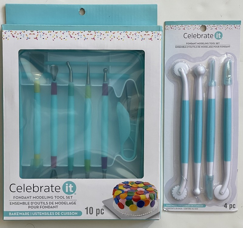 2-CELEBRATE IT FONDANT MODELING 10 & 4 PIECE SETS-#664579/664567-BAKEWARE-NEW