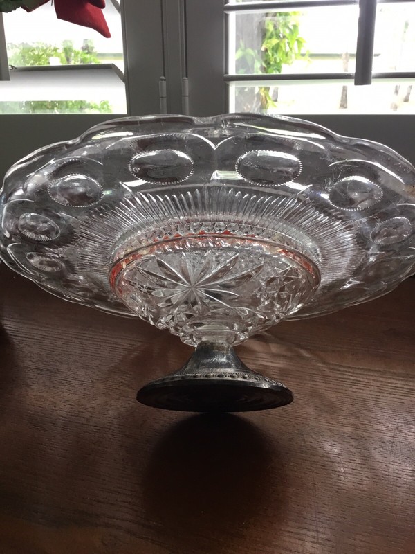 VTG Duchin Crystal & Silver Cake Plate