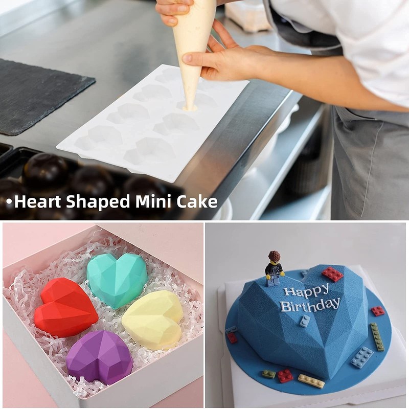 Heart Shaped Chocolate Mold Set Includes Round Cylinder Candy Mold,Cavities H... gallery