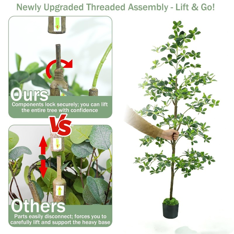 Caxchiling Artificial Black Olive Tree 6Ft Fake Potted Tree For Indoor Outdoor gallery