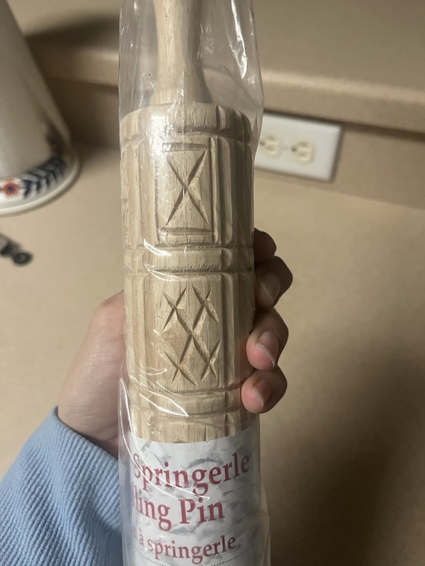 NEW Norpro Springerle 10” Wood Cookie Rolling Pin gallery