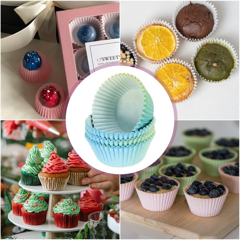 100 Count Cupcake Liners Cupcake Cups Standard Size Blue Yellow Gradient gallery