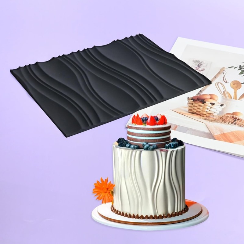 Silicone Fondant Mold Wave Pattern Embossing Mat for Cake Decorating DIY Clay, gallery