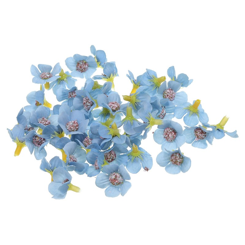 50Pcs 0.79″ Artificial Silk Daisy Flower Heads Fake Flowers for DIY, Dark Blue