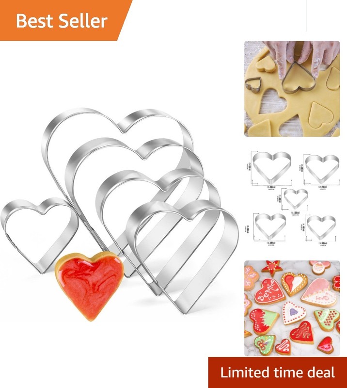Heart Cookie Cutter Set, Gtmkina 5 Pieces Stainless Steel Small Biscuit Cutters