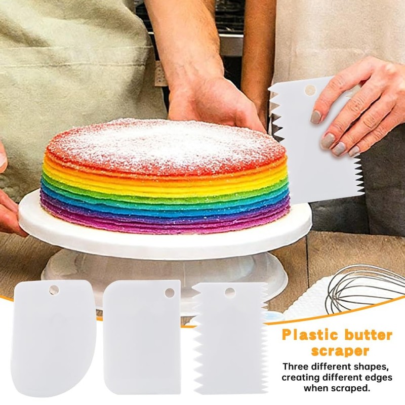 6 PCS 8.66 Inch Stainless Steel Cake Scraper Decorating Comb Double Sided gallery