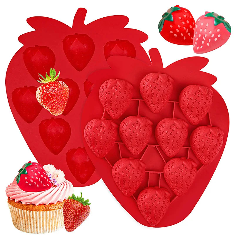 Strawberry Ice Cube Tray Strawberry Silicone Moulds for Chocolate Candy Cake Cup gallery