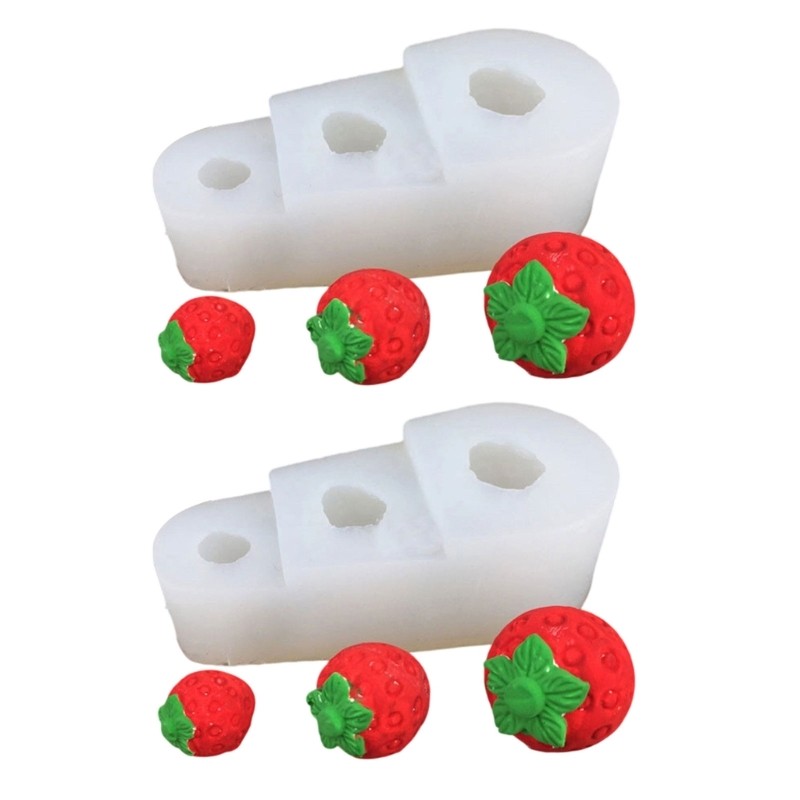 2Pcs 3D Fruit Silicone Cake Mold 3-Cavities Fruit Shape Silicone Molds