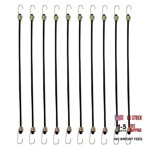 10 Pcs 10″ Black Elastic Bungee Straps – GSHLLO Small Bungee Cords