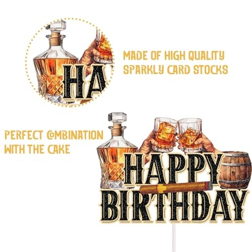 Whisky Happy Birthday Cake Topper for Men & Women Aged to Perfection gallery
