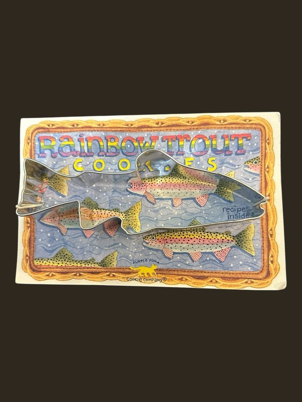 Vintage Trout Cookie Cutter Purple Puma Cookie Company 1994 with Recipe New