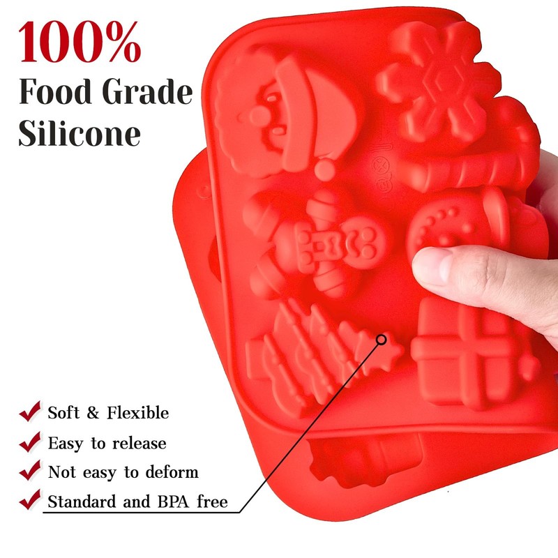 Christmas Chocolate Silicone Molds for Baking, 2 PCS gallery