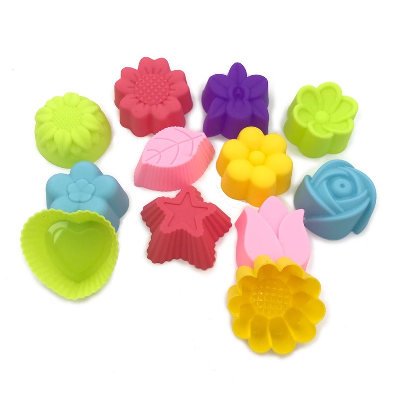Small 3cm x 12PC Set Pack | Assorted Colors Flowers Mixed Chocolate Molds